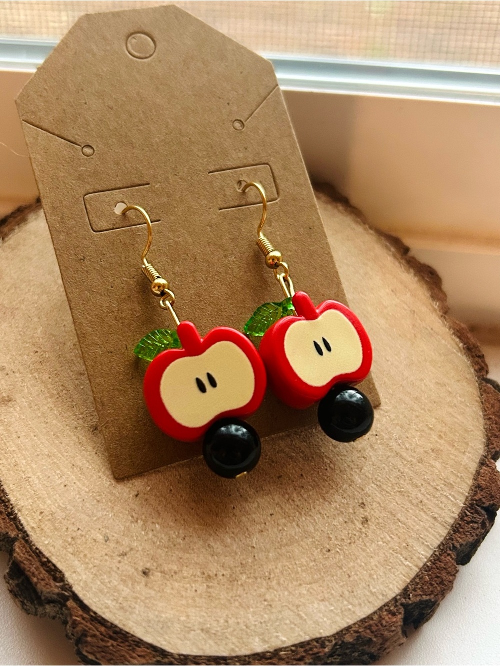 Handmade Apple Earrings Kawaii Cottagecore Teacher Fall Jewelry